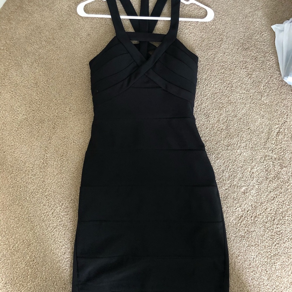 Black bandage bodycon dress